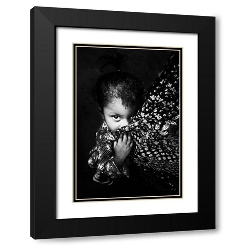 Just A Look. Black Modern Wood Framed Art Print with Double Matting by Luis Duran, Juan