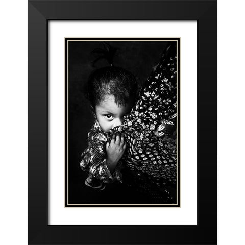 Just A Look. Black Modern Wood Framed Art Print with Double Matting by Luis Duran, Juan