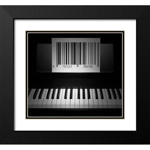 Play The Piano Black Modern Wood Framed Art Print with Double Matting by De Kogel, Wieteke