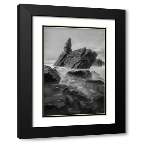 Tranquility Black Modern Wood Framed Art Print with Double Matting by Zhang, Yan