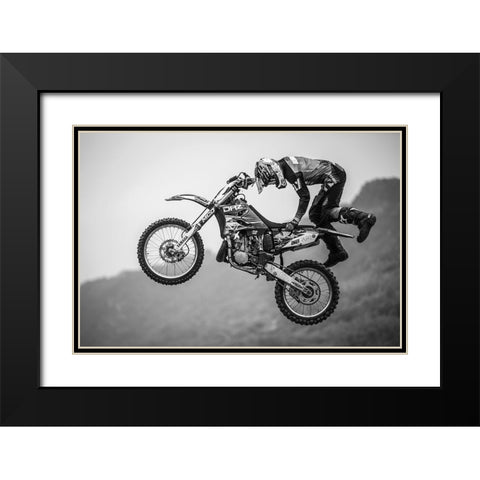 Battle Of Transcendence Black Modern Wood Framed Art Print with Double Matting by Chengzhou, Zhou
