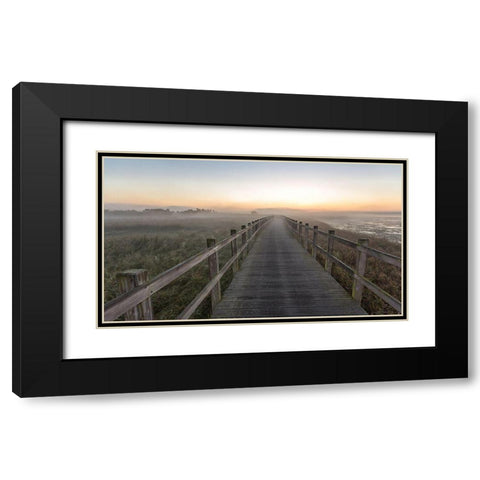 Morning Walk. Black Modern Wood Framed Art Print with Double Matting by Londal, Leif