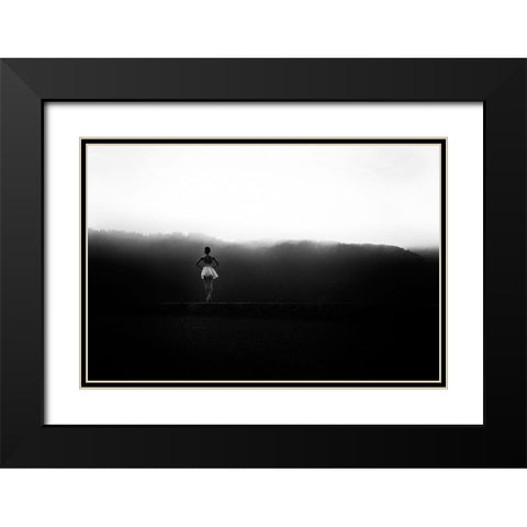 N/T Black Modern Wood Framed Art Print with Double Matting by Medeiros, Paulo