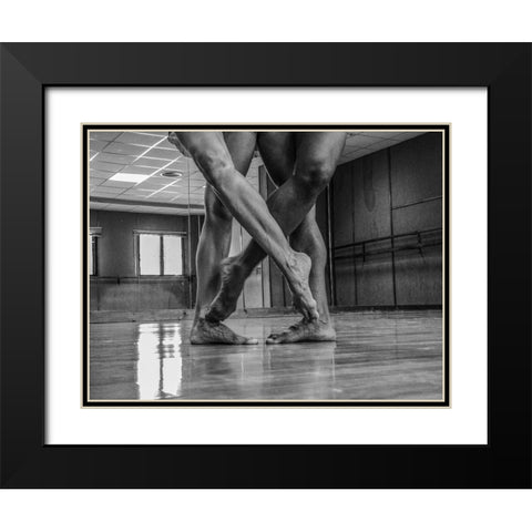 Linked Black Modern Wood Framed Art Print with Double Matting by Arcos aka, Antonio