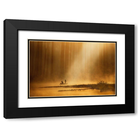 Golden Silence Black Modern Wood Framed Art Print with Double Matting by Suzuki, Takashi