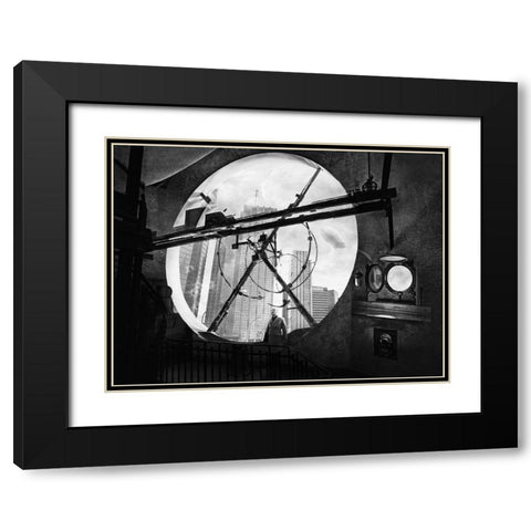 Steam World Black Modern Wood Framed Art Print with Double Matting by Maria Perez, Jose