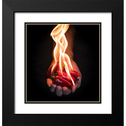 Red Hot Chili Peppers Black Modern Wood Framed Art Print with Double Matting by Melnotte, Mike