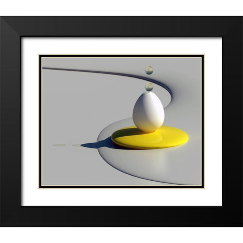 Egg Shapes Black Modern Wood Framed Art Print with Double Matting by Bunjamin, Antonyus