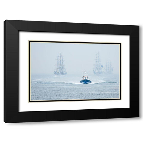 Out Of The Blue Black Modern Wood Framed Art Print with Double Matting by Drijfhamer, Ton