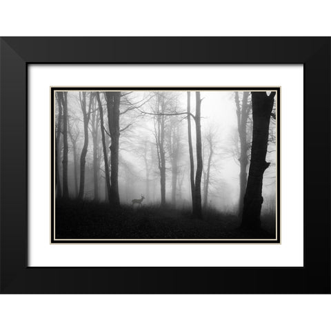 Forest Black Modern Wood Framed Art Print with Double Matting by Nisan Kandilcioglu, Ummu