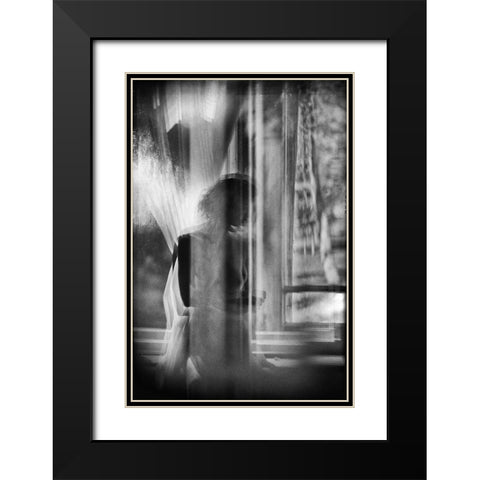 Untitled Black Modern Wood Framed Art Print with Double Matting by Kapsha, Eduards