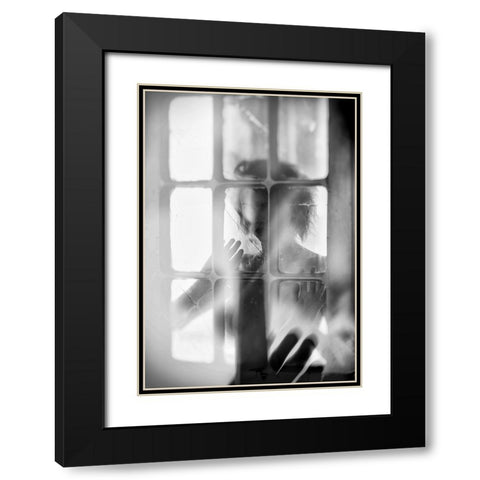 Untitled Black Modern Wood Framed Art Print with Double Matting by Kapsha, Eduards