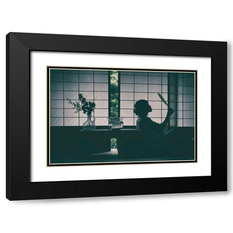 Fish Bowl Black Modern Wood Framed Art Print with Double Matting by Flavor, 7