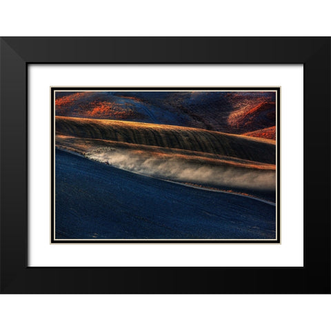 Il Gregge 2 Black Modern Wood Framed Art Print with Double Matting by Della Latta, Massimo