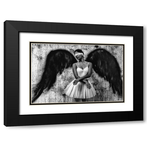 N/T Black Modern Wood Framed Art Print with Double Matting by Medeiros, Paulo