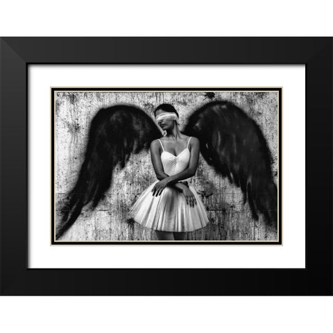 N/T Black Modern Wood Framed Art Print with Double Matting by Medeiros, Paulo