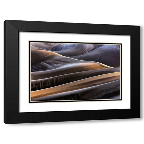 Chocolate Hills Black Modern Wood Framed Art Print with Double Matting by Momeni, Mohammadreza