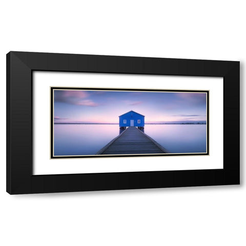 Boathouse Black Modern Wood Framed Art Print with Double Matting by Vandewalle, Richard