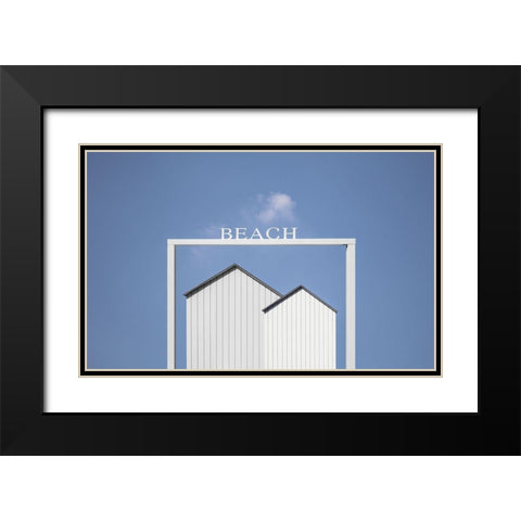 Beach. Black Modern Wood Framed Art Print with Double Matting by Verschelden, Harry