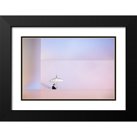 Clownville II Black Modern Wood Framed Art Print with Double Matting by von Diepenbroek, Christine