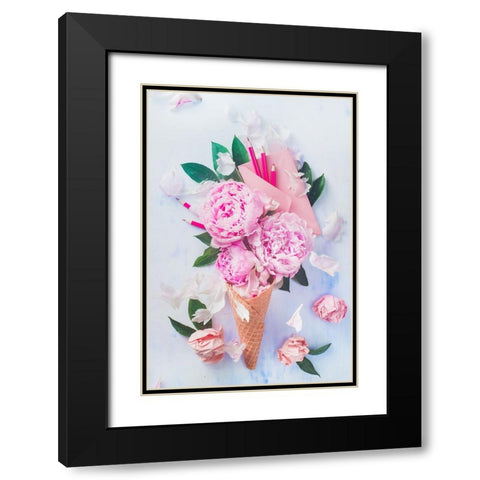 Sweet Letters Black Modern Wood Framed Art Print with Double Matting by Belenko, Dina