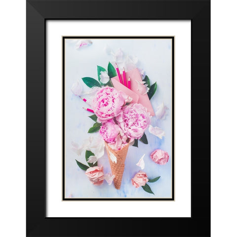 Sweet Letters Black Modern Wood Framed Art Print with Double Matting by Belenko, Dina