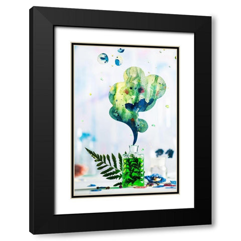 Summer Perfume (Green) Black Modern Wood Framed Art Print with Double Matting by Belenko, Dina