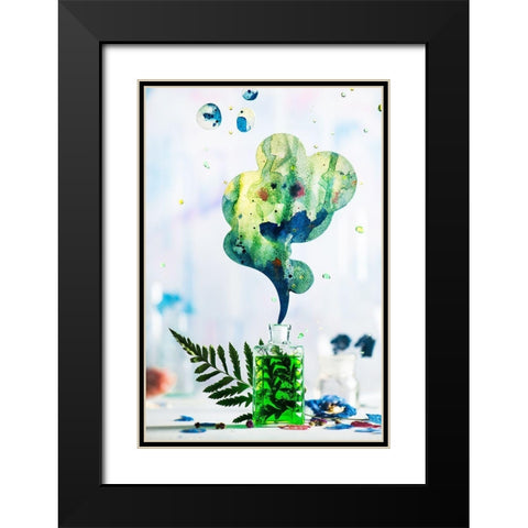 Summer Perfume (Green) Black Modern Wood Framed Art Print with Double Matting by Belenko, Dina