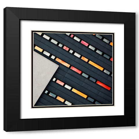 Wall Of Windows Black Modern Wood Framed Art Print with Double Matting by Hawerkamp, Hans-Wolfgang
