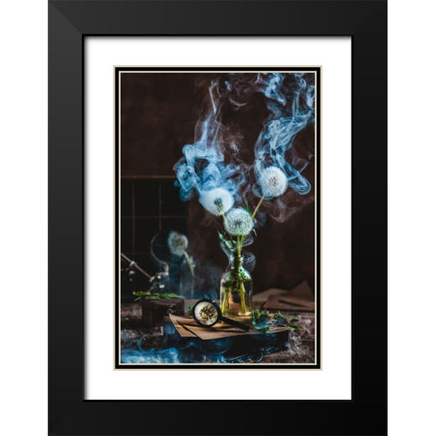 Smoakin Summer Black Modern Wood Framed Art Print with Double Matting by Belenko, Dina