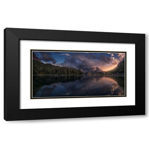 Misurina Black Modern Wood Framed Art Print with Double Matting by F. Turienzo, Carlos