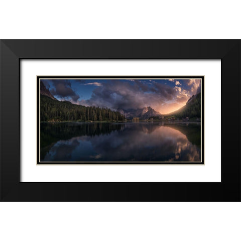 Misurina Black Modern Wood Framed Art Print with Double Matting by F. Turienzo, Carlos