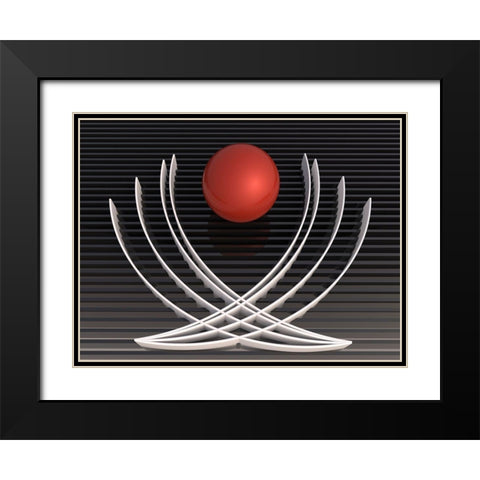 Lotus Black Modern Wood Framed Art Print with Double Matting by Bunjamin, Antonyus