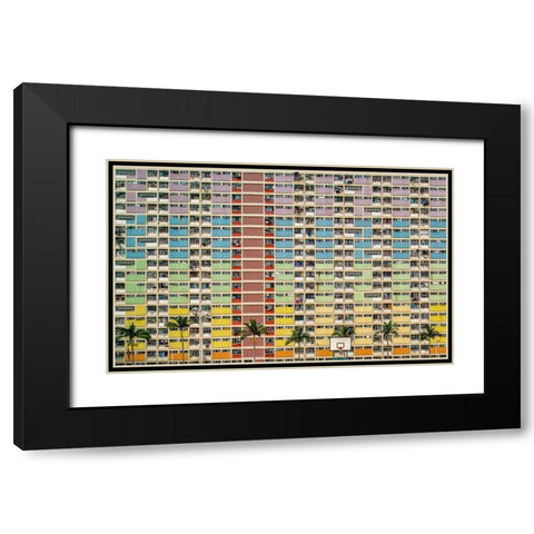 Equalizer Black Modern Wood Framed Art Print with Double Matting by Abdualhameid, Fahad