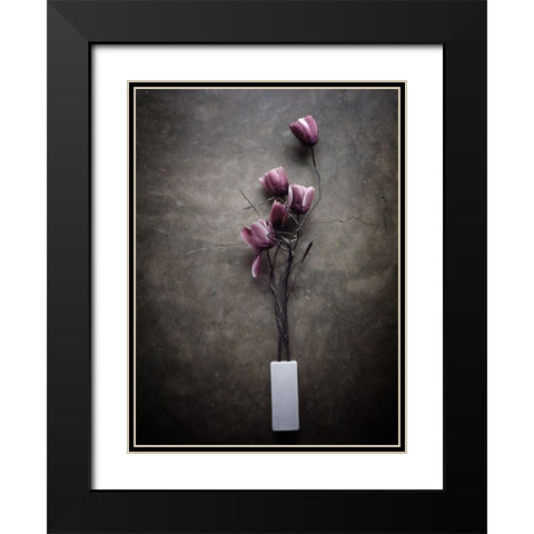The Purple Tulip Black Modern Wood Framed Art Print with Double Matting by Lagaa, Kahar
