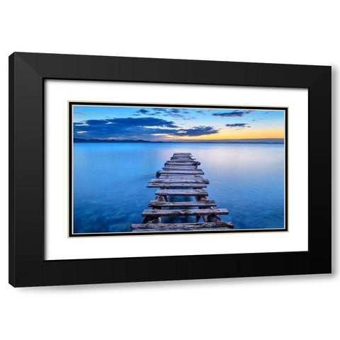 Pier Black Modern Wood Framed Art Print with Double Matting by Jubic, Srecko