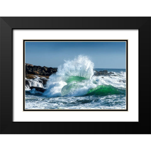 Seascape 3 Black Modern Wood Framed Art Print with Double Matting by Rothstein, David