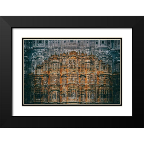 Hawa Mahal Black Modern Wood Framed Art Print with Double Matting by Hawerkamp, Hans-Wolfgang