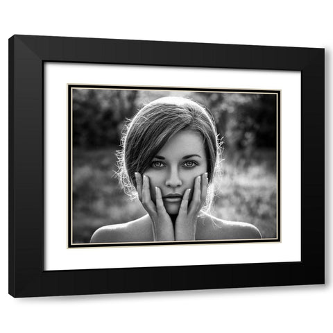 Mary Black Modern Wood Framed Art Print with Double Matting by Malikov, Alex