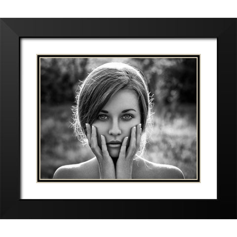 Mary Black Modern Wood Framed Art Print with Double Matting by Malikov, Alex
