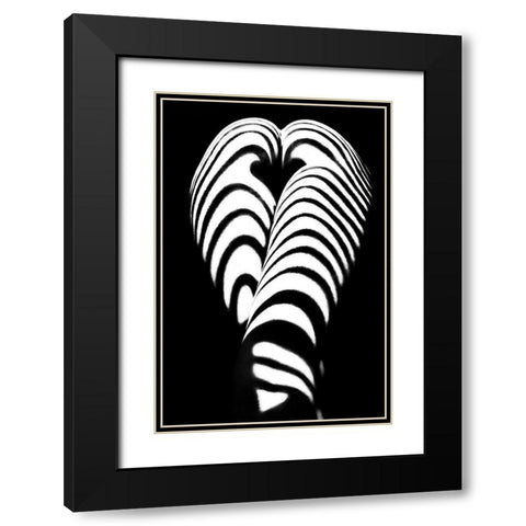 Zebra Ass 2 Black Modern Wood Framed Art Print with Double Matting by Faletkin, Mikhail