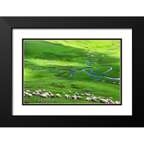 Plateau Black Modern Wood Framed Art Print with Double Matting by Uzumcu, Suleyman