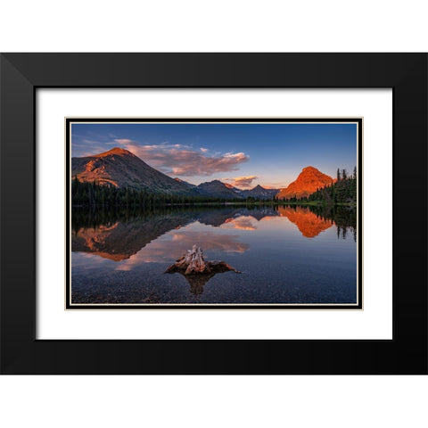 Delightful Dawn Black Modern Wood Framed Art Print with Double Matting by Jacobs, Lydia