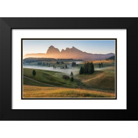 Alpe Di Siusi Black Modern Wood Framed Art Print with Double Matting by Krivec, Ales