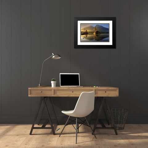 Golden Morning Black Modern Wood Framed Art Print with Double Matting by Keller
