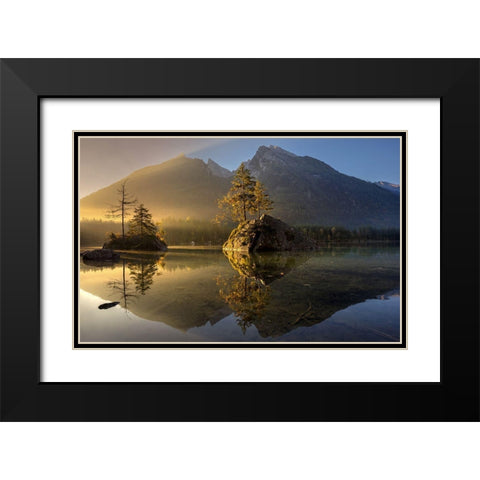 Golden Morning Black Modern Wood Framed Art Print with Double Matting by Keller