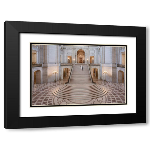 Qi Doq Black Modern Wood Framed Art Print with Double Matting by Doyle, Renee