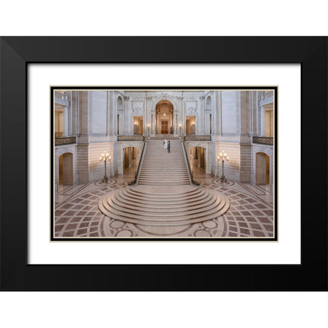 Qi Doq Black Modern Wood Framed Art Print with Double Matting by Doyle, Renee