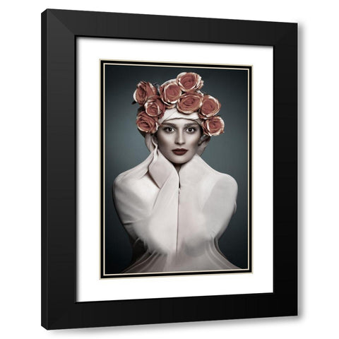 Eli Black Modern Wood Framed Art Print with Double Matting by Baziar, Mehdi
