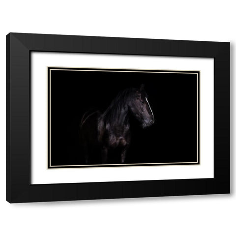 Erika Black Modern Wood Framed Art Print with Double Matting by Rehpoehler